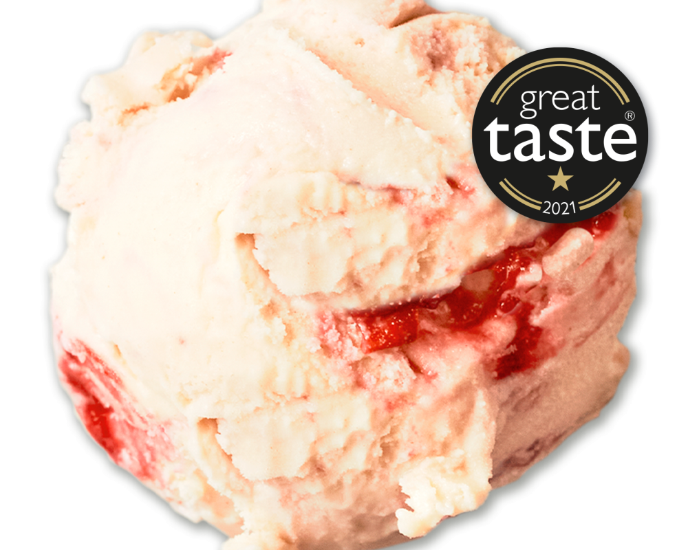 Hackney Gelato Clotted Cream and Strawberry Scooping Ice Cream