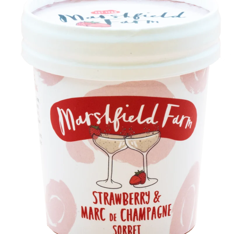 Marshfield Strawberry and Marc de Champagne Sorbet Mini Cup